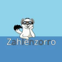 Zahlenzorro Logo auf blauem Hintergrund