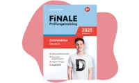 Auf rosafarbenem Hintergrund ist eine Lernhilfe der Reihe Finale-Prüfungstraining für das Zentralabitur abgebildet.